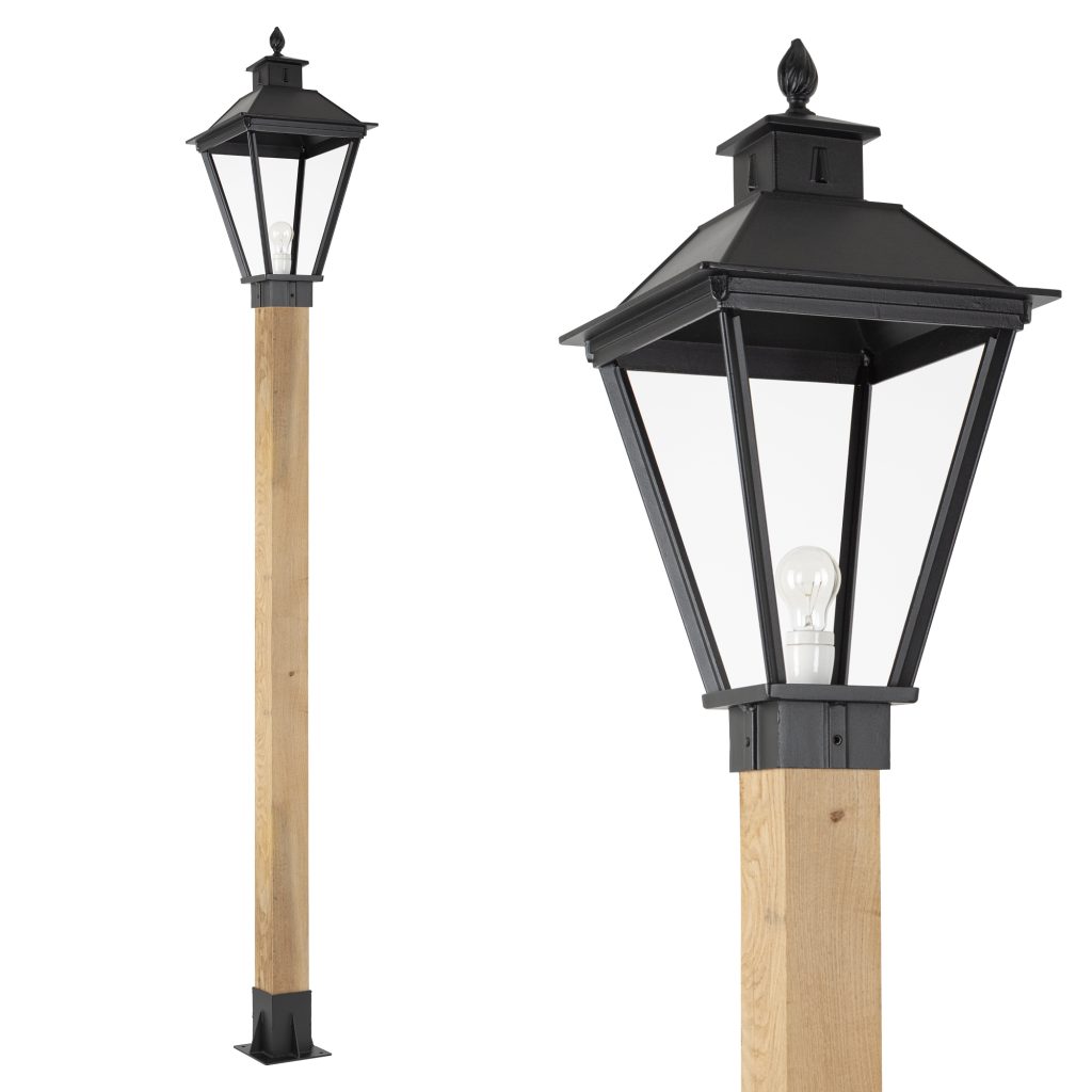 Tuinlamp Square XL WOOD Lantaarn buitenverlichting zwart