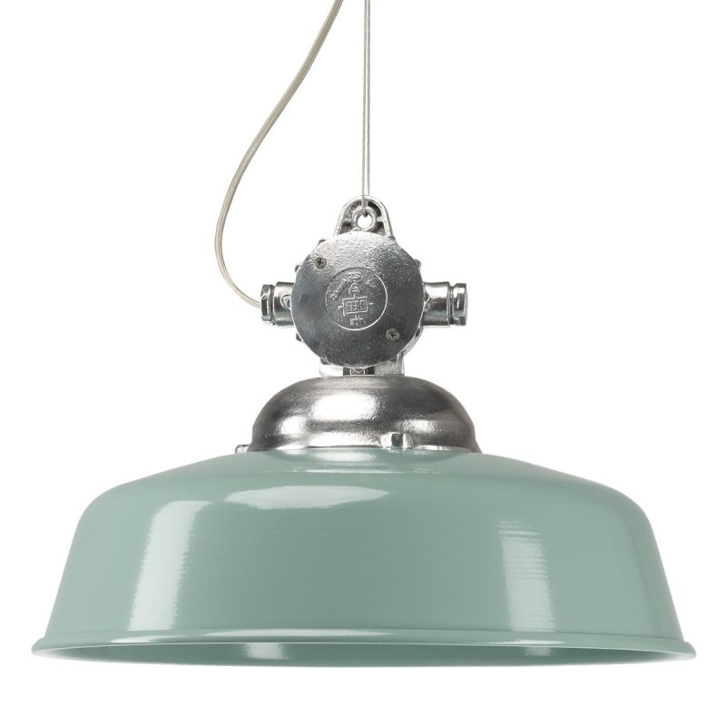 Hanglamp aan ketting Detroit Retro aluminium met Groene deksel