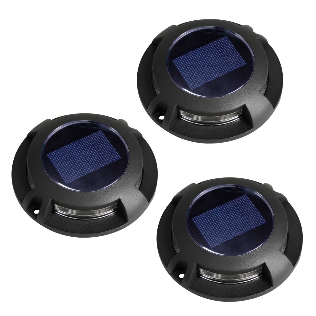 Set 3 stuks Solar Decklight Zwart