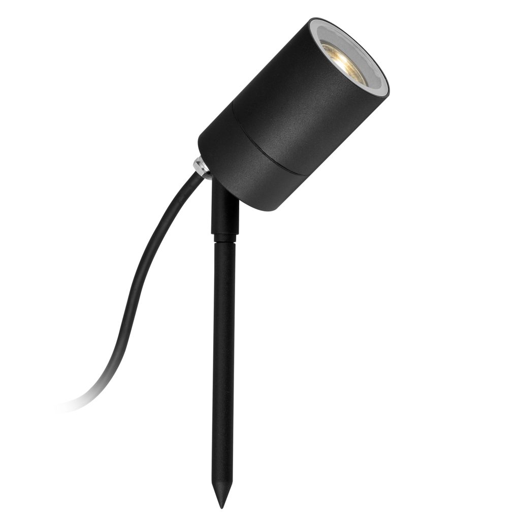 LED Pin Tuinspot Zwart met lichtsensor LED