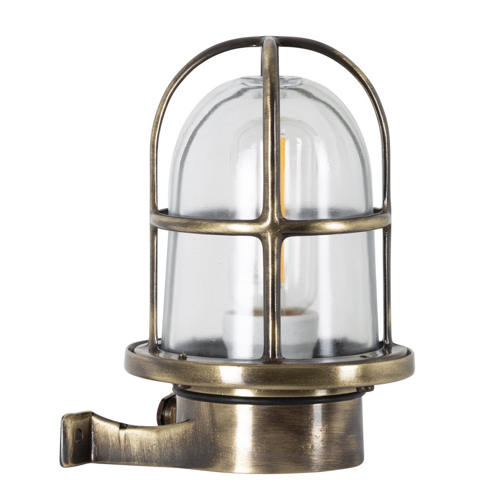 Scheepslamp Caspian II Brons helder glas