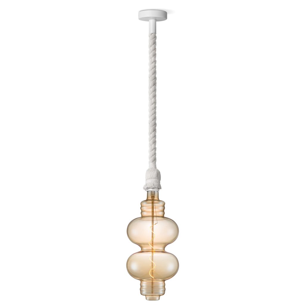 Home sweet home hanglamp Leonardo wit Diabolo - amber