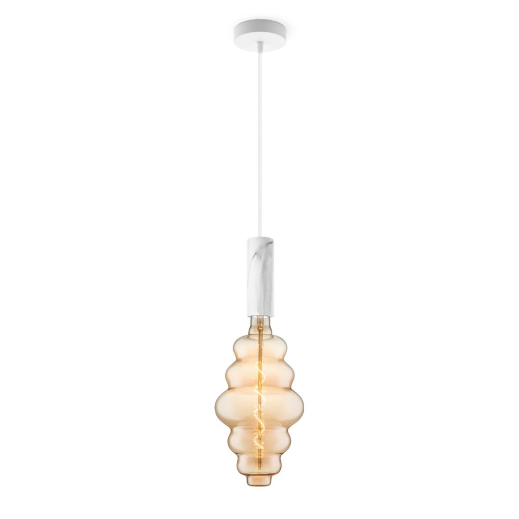 Light depot - hanglamp Saga marmer Cloud - amber - Outlet