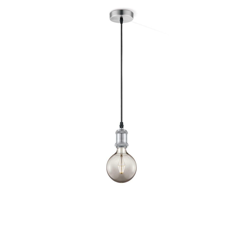 Light depot - hanglamp Vintage Globe g125 - Mat staal - smoke - Outlet