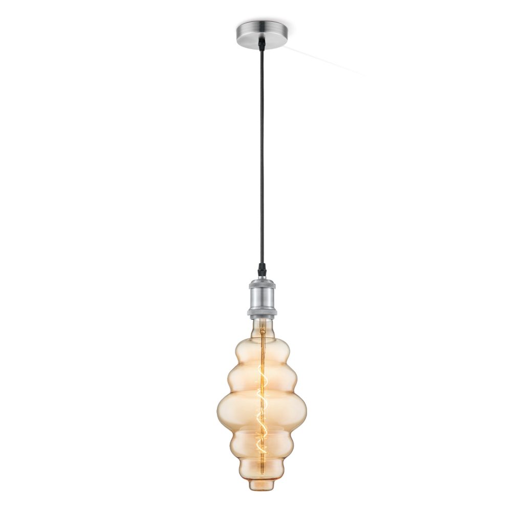 Light depot - hanglamp Vintage Cloud - Mat staal - amber - Outlet