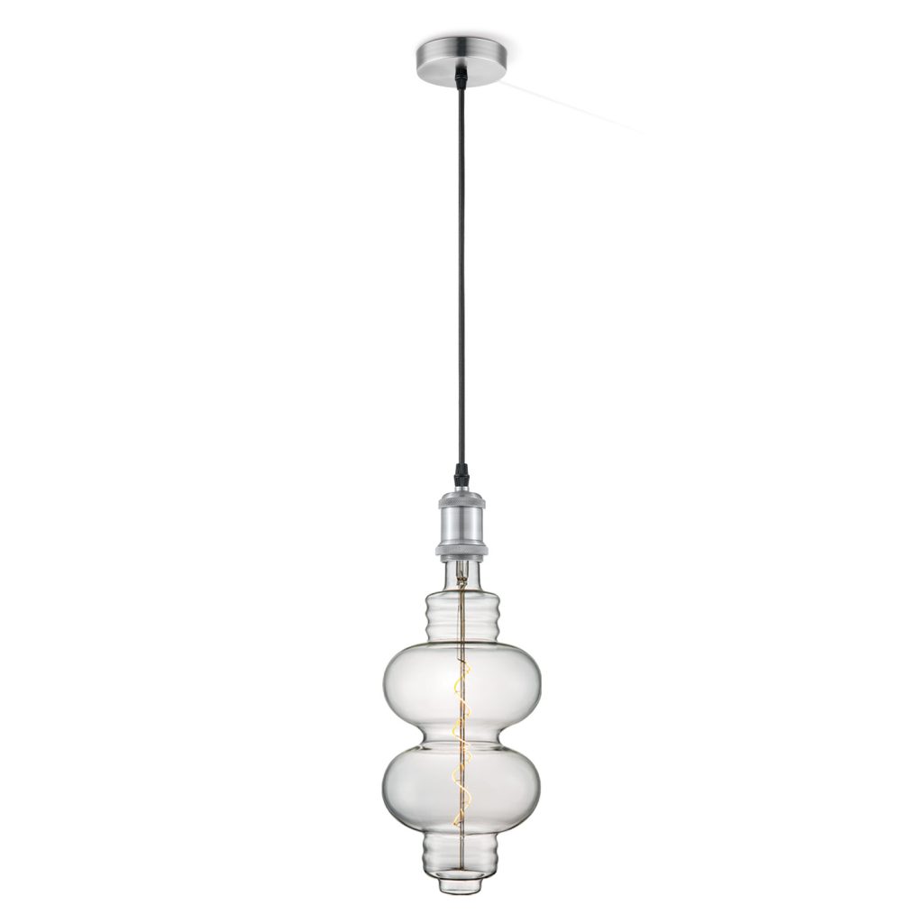 Light depot - hanglamp Vintage Diabolo - Mat staal - helder - Outlet