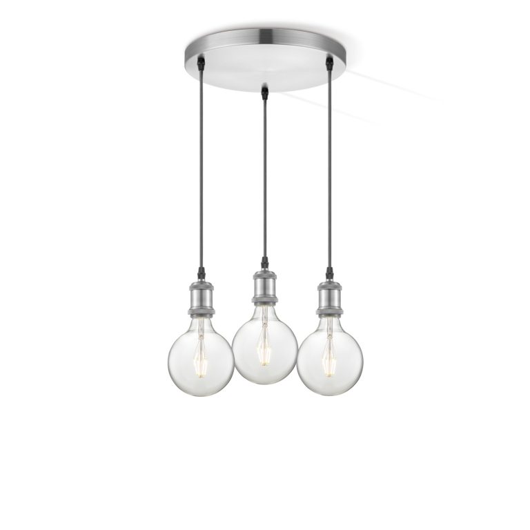 Light depot - hanglamp Vintage 3L Globe g125 - helder - Outlet