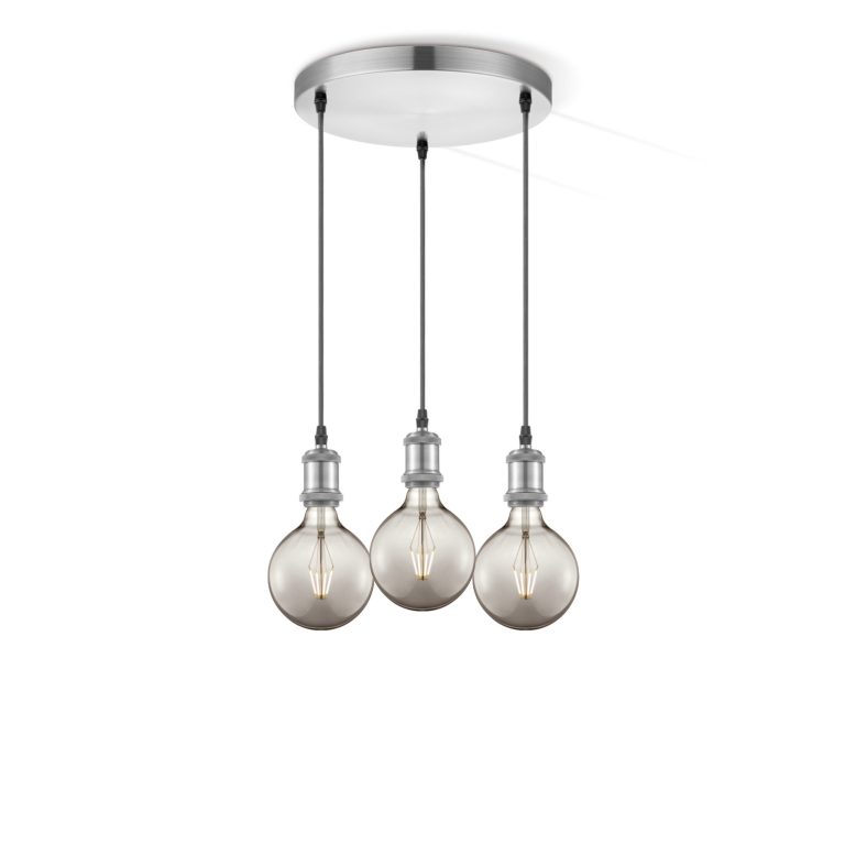 Light depot - hanglamp Vintage 3L Globe g125 - smoke - Outlet