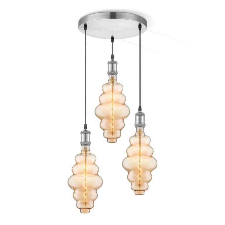 Light depot - hanglamp Vintage 3L Cloud - amber - Outlet