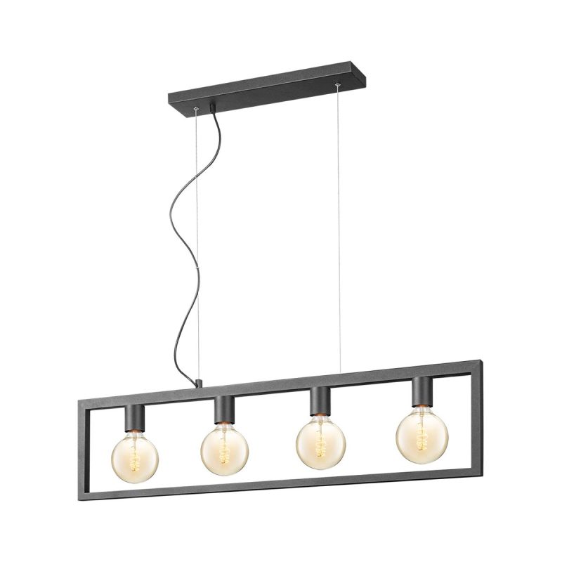 Home sweet home hanglamp Fito 4L rechthoek vlak - zwart