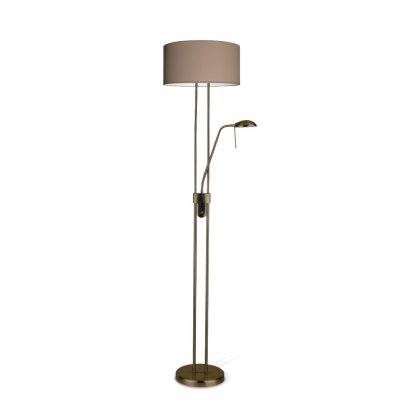 Light depot - vloerlamp Up 185 brons met leeslamp + lampenkap taupe - Outlet