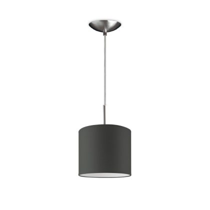 hanglamp Bling-Tube Deluxe, lampenkap 20/20/17cm, gemaakt van stof en metaal, geschikt voor E27 LED lamp, antraciet, pendel lengte 100 cm, Pendellamp geschikt voor woonkamer, slaapkamer, keuken