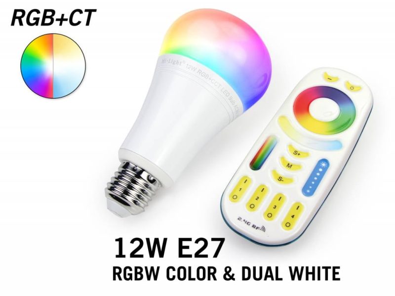 Mi·Light RGBW & Dual White 12W LED Lamp. Dimbaar. Met RF Afstandsbediening