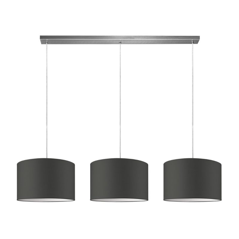 Moderne hanglamp Bling - antraciet - verlichtingspendel Beam inclusief 3 lampenkappen lampenkap 35/35/21cm - pendel lengte 100 cm - geschikt voor E27 LED lamp - Pendellamp geschikt voor woonkamer, slaapkamer, keuken