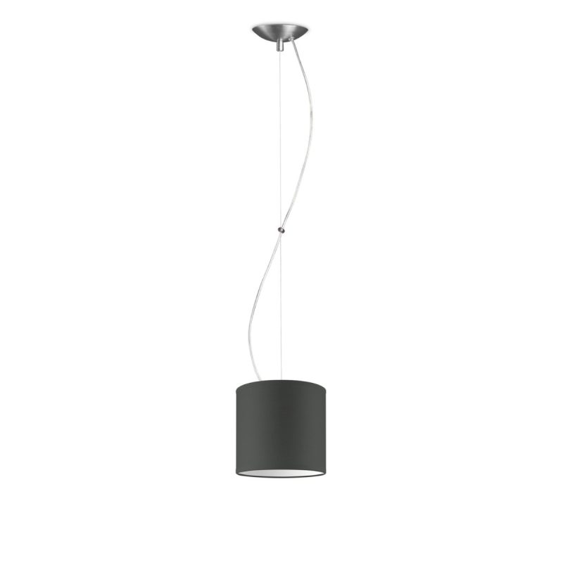 hanglamp Bling-Deluxe, lampenkap 16/16/15cm, gemaakt van stof en metaal, geschikt voor E27 LED lamp, antraciet, pendel lengte 100 cm, Pendellamp geschikt voor woonkamer, slaapkamer, keuken