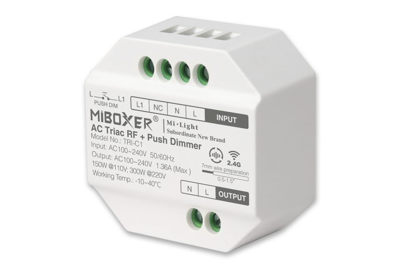 Mi·Light Miboxer 220Volt Triac Dimmer module RF draadloos + Push dimmen | 300W