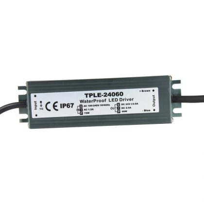 60 watt - 24v / 2,5a waterdichte adapter voor zigbee buitenverlichting