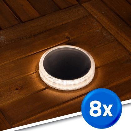 Solar grondspot round op zonne energie voordeelset van 8 stuks