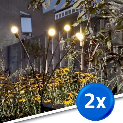 Solar priklamp miami met warm wit licht - set van 2