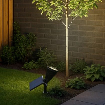 Solar spot highlight voor wandmontage of grondspies - buitenlamp op zonne energie