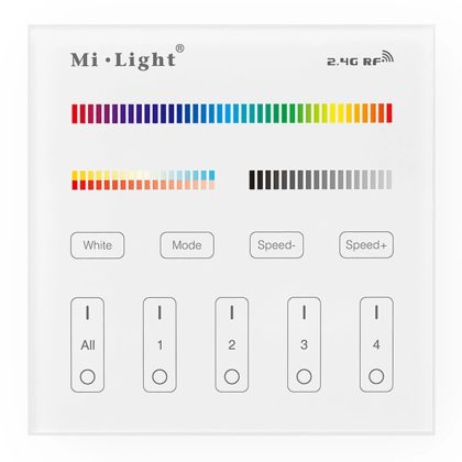 Touch panel 4-zone RGBWW afstandsbediening wandpaneel op stroom