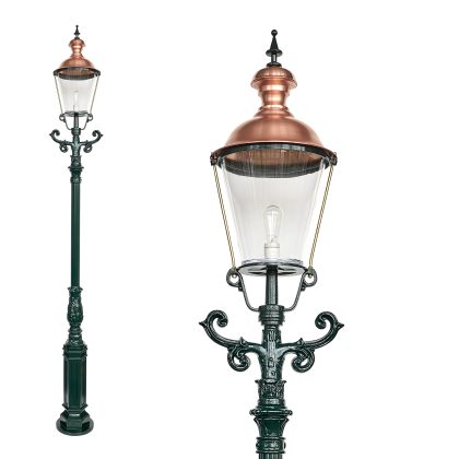 Tuinlantaarn Dusseldorf aluminium koper deksel E27 straatlantaarn klassiek