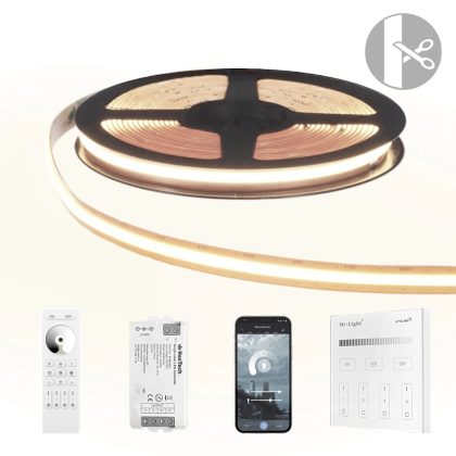 15 meter helder wit led strip cob met 600 leds per meter - complete set