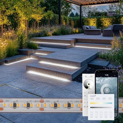 15 meter helder wit led strip voor buiten complete set