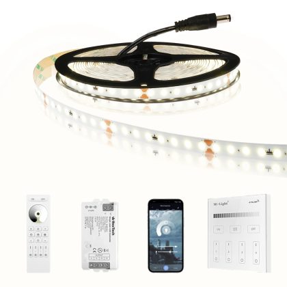 18 meter led strip helder wit - complete set - basic 128 leds p/m