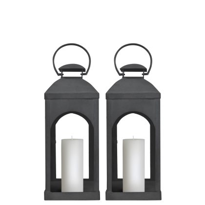 Set van 2 Capri Windlicht Antraciet Small