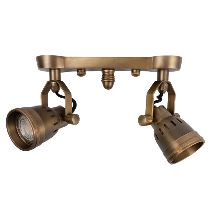 Opbouwspot Indigo Double Antiek Messing