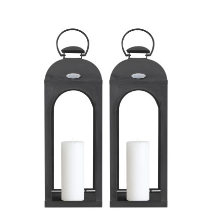Set van 2 Capri Windlicht Antraciet Medium