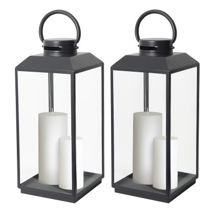 Set van 2 Newport Windlicht Zwart Large