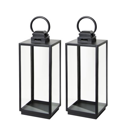 Set van 2 Michigan Windlicht Zwart Small