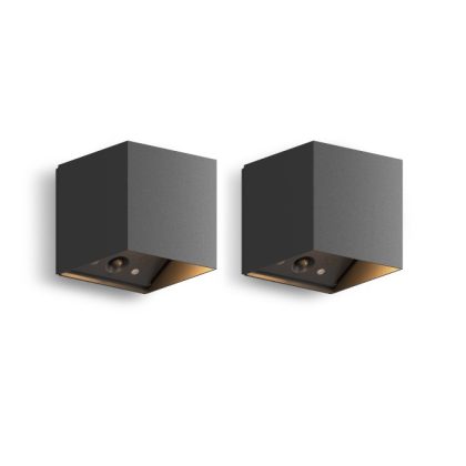 2x Falerna Oplaadbare Up & Down Wandlamp Zwart