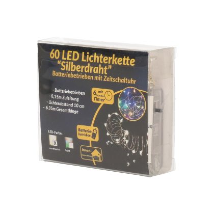 Kerstverlichting - LED warm wit - op batterij - 6 meter - timer - draadverlichting - lichtsnoeren