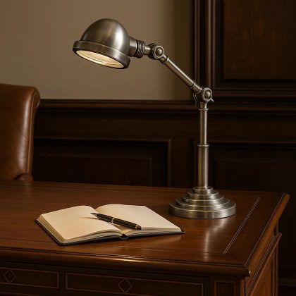 Nano Bureaulamp Antiek Zilver