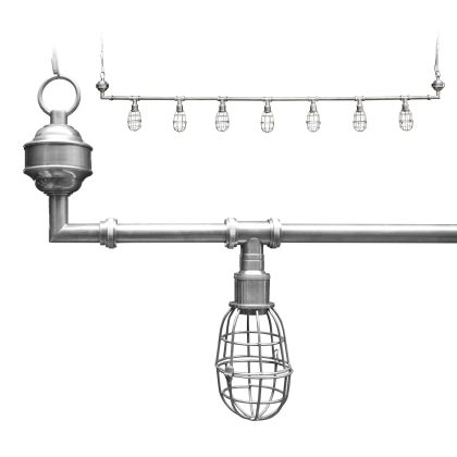 Hanglamp Sandford 7-l silver