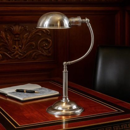 Bureaulamp Neville Antiek Zilver