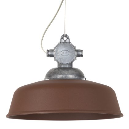 Hanglamp aan ketting Detroit Industrie aluminium met Corten deksel