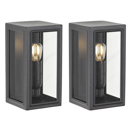 2x Spark Mini Muurlamp Zwart met LED