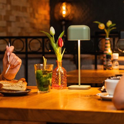 Cabo Tafellamp Matt Groen Grijs Medium