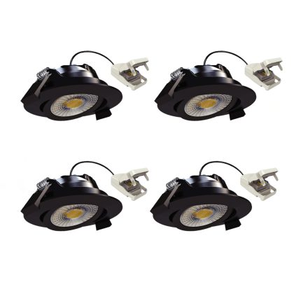 Liv Inbouwspot Zwart 4 stuks