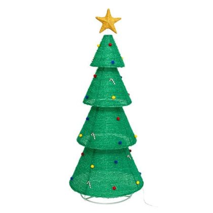 Verlichte kerstboom - groen - H190 cm - 200 LED lampjes - Kerstverlichting figuur boom