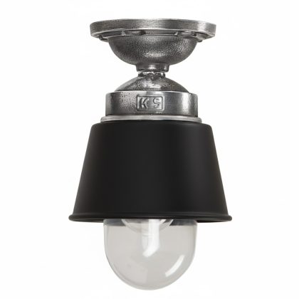 Plafondlamp Kostas zwart aluminium E27 binnen en verandalamp