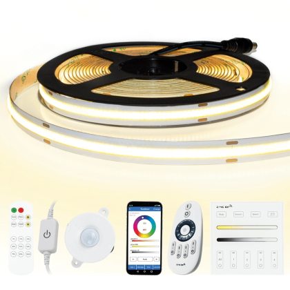 9 meter warm wit led strip cob met 504 leds per meter - complete set