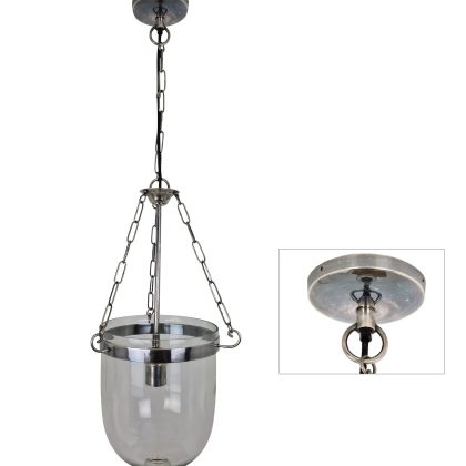 Hanglamp Bell Jar Antiek Zilver