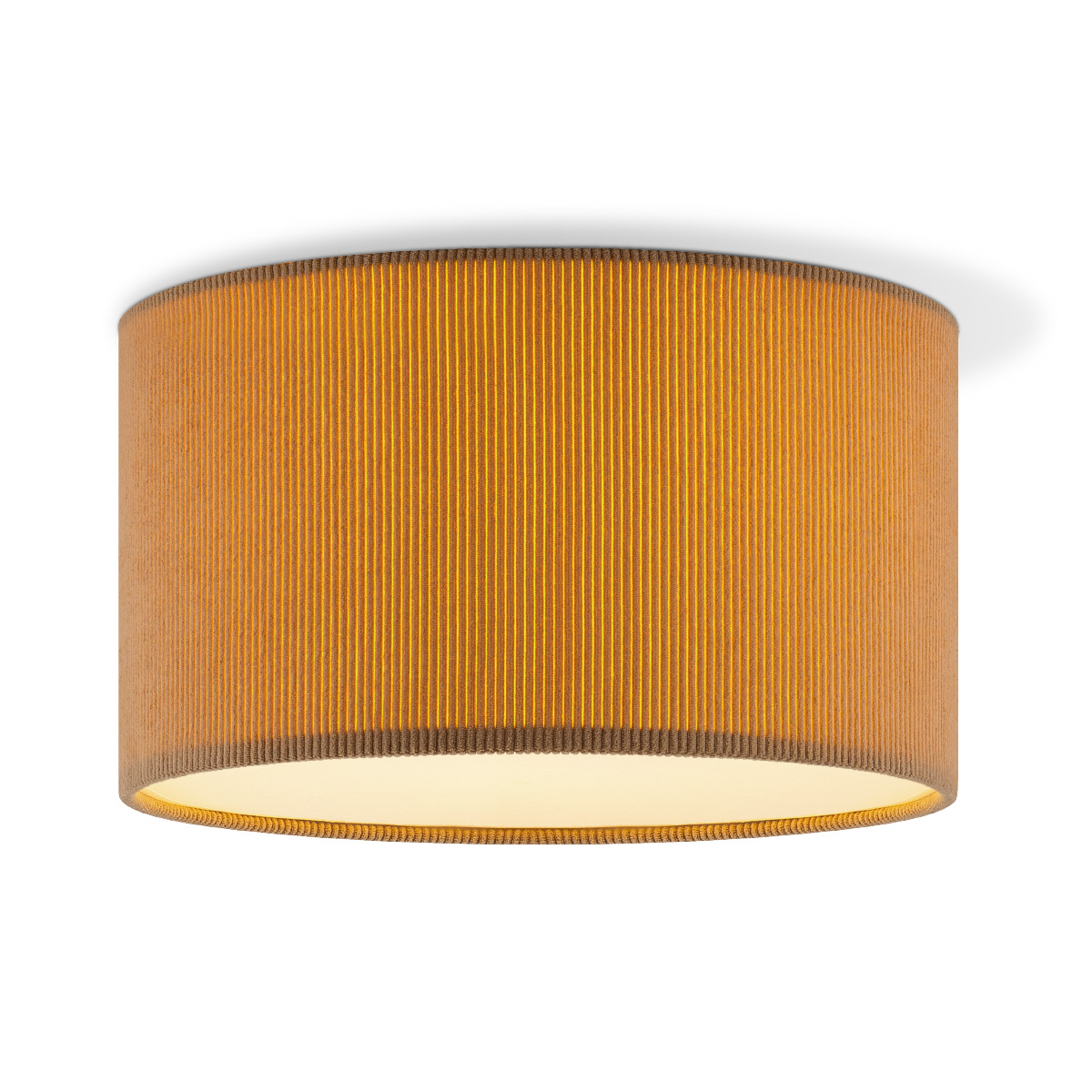 Corduroy Plafondlamp - Cilinder - Karamel - Scandinavische stijl - ø30 x 17 cm - E27 Fitting - Geschikt voor Woonkamers en slaapkamers
