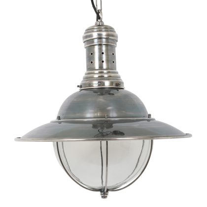 Messing Hanglamp Corsair Antiek Zilver