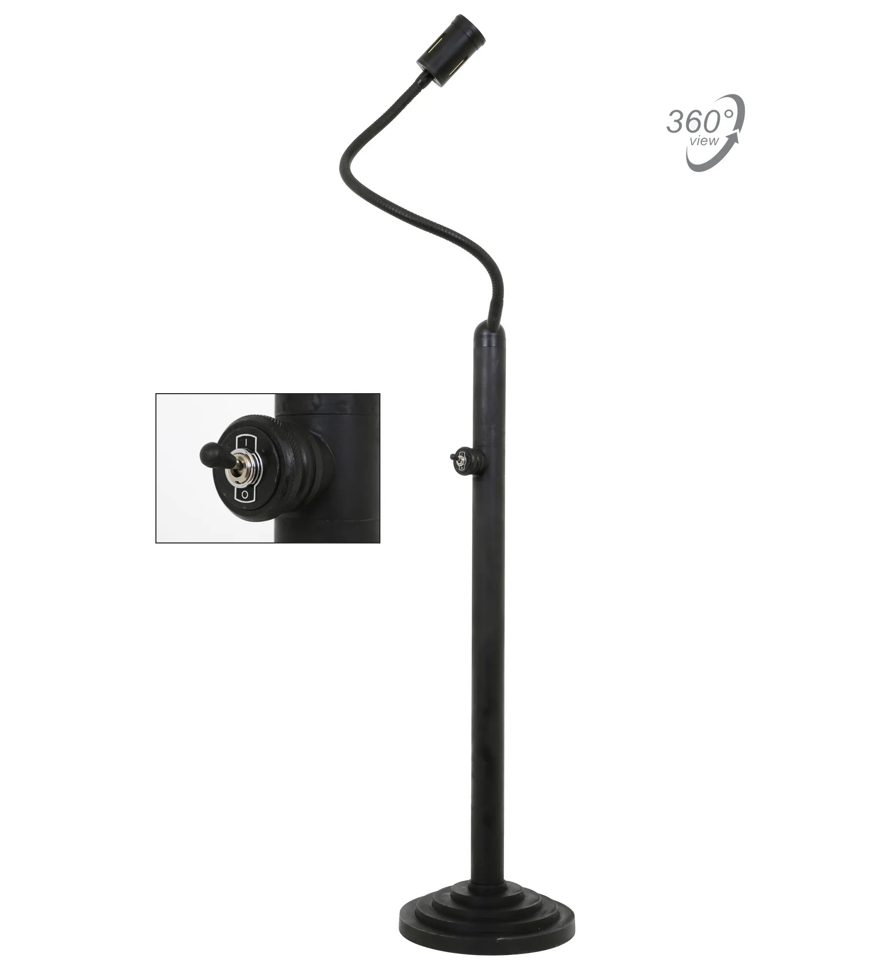 Vloerlamp Valdez Antiek Zwart